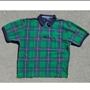​Vtg 90s Chaps Ralph Lauren Striped Polo T-Shirt Blue Large Nineties